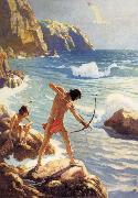 NC Wyeth The First Maine Fisherman painting
